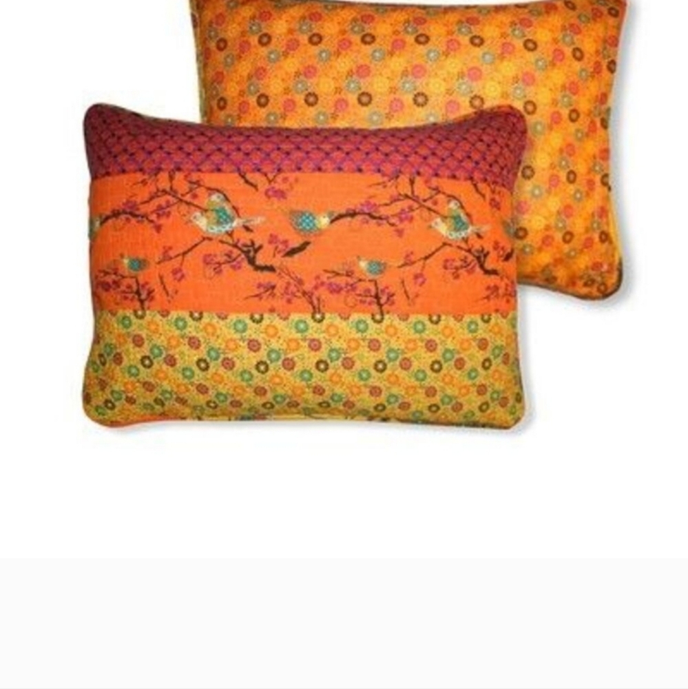 Lush Decor - 3pc Queen Royal Empire Quilt Set Tangerine - Birds Lush D Tangerine - Picture 6 of 7